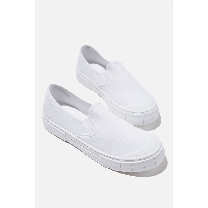 plain white slip ons