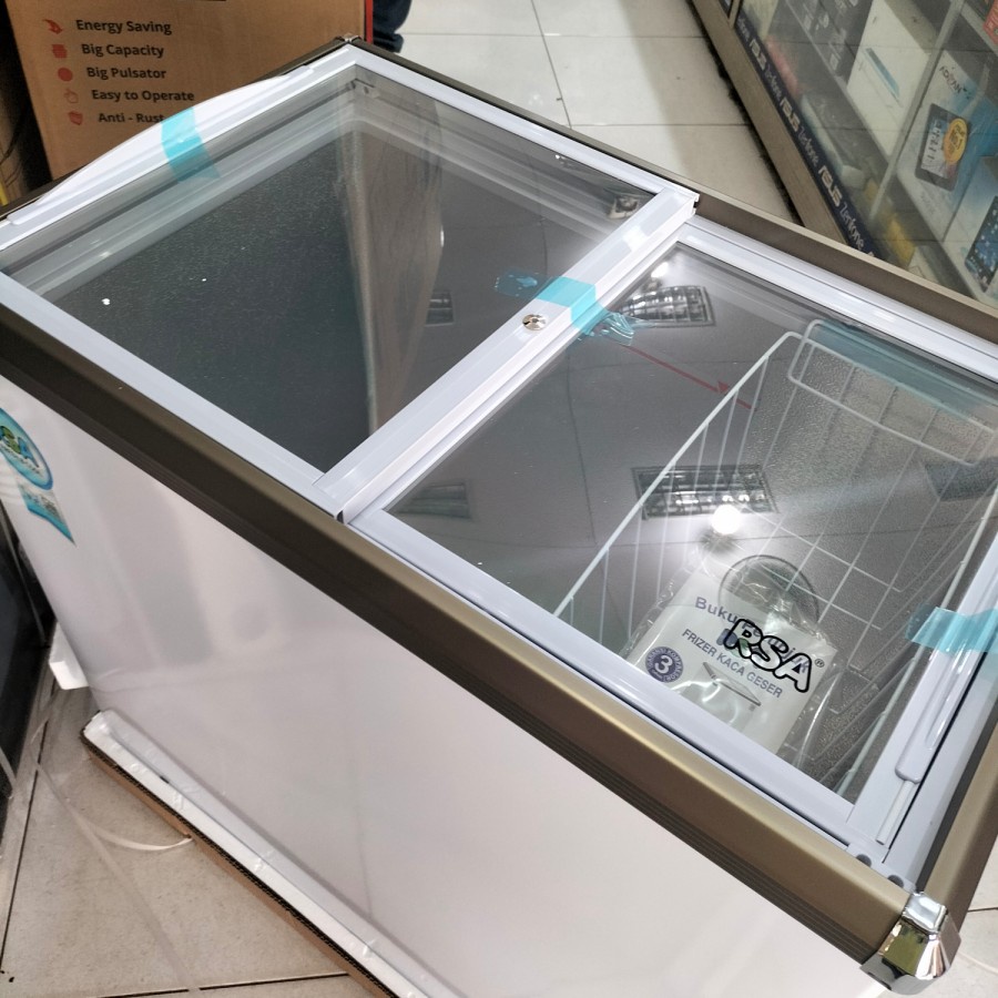 Chest Freezer RSA XS 200 Pintu Geser KACA 171 Liter By GEA