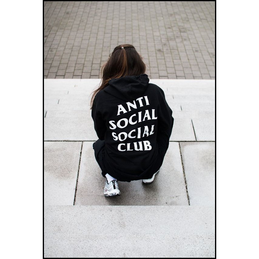 JAKET ZIPPER HOODIE ANTI SOSIAL CLUB PUTIH MURAH PREMIUM