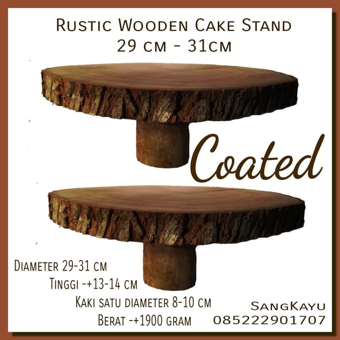 Coated one tier cupcake stand 29-31 cm display cake tatakan kue kayu