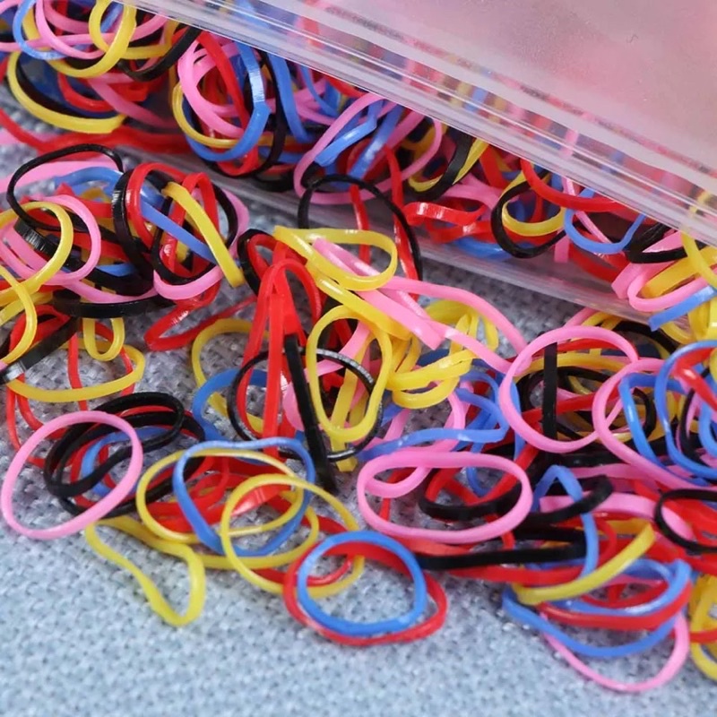 IMPORT Karet Jepang Warna Warni 1000 pcs Ikat Rambut Anak Bayi Dewasa Hair Rope Plastic Elastic Baby Kids