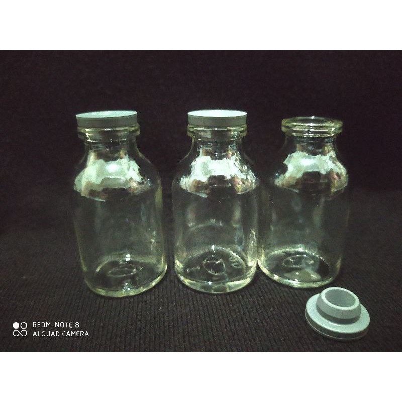 Jual Botol Vial Ml Botol Kaca Mini Vial Tebal Tutup Rubber Stopper