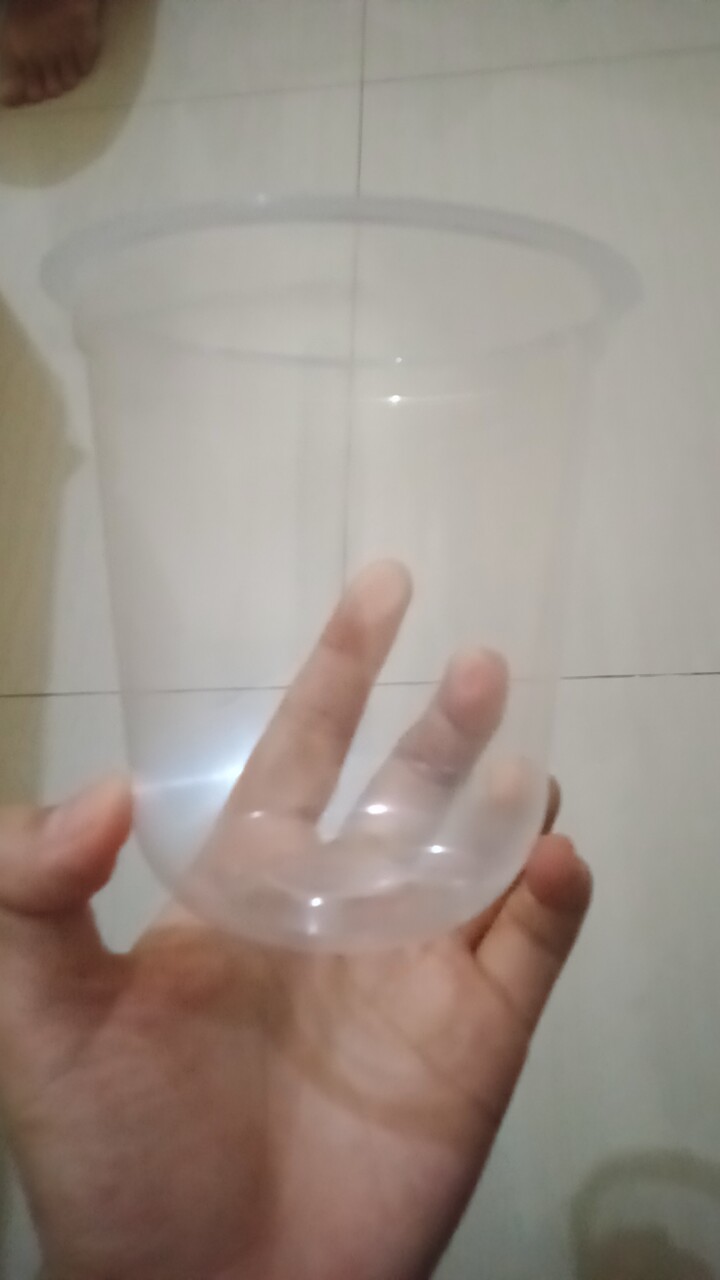 Cup Plastik Oval 14oz Premium Tebal 8,5 Gram 50/roll Tanpa Tutup, Min 1 Roll