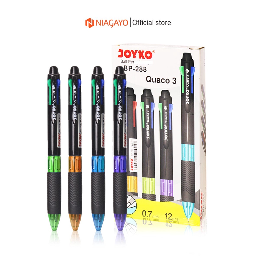 

Pulpen Joyko 4 Warna 07 mm Seri BP288 Quaco 3 Jual Ecer Satuan