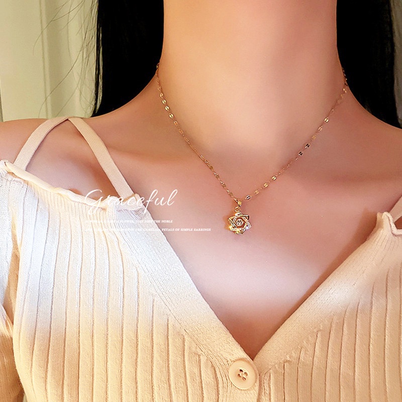 Kalung Titanium Wanita Anti Karat Bintang Liontin Berlian Liontin Grosir Korea Fashion Aksesoris