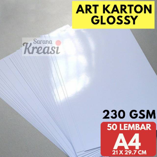 

Kertas Art Karton 230g A4 isi 50 Lembar Glossy Paper