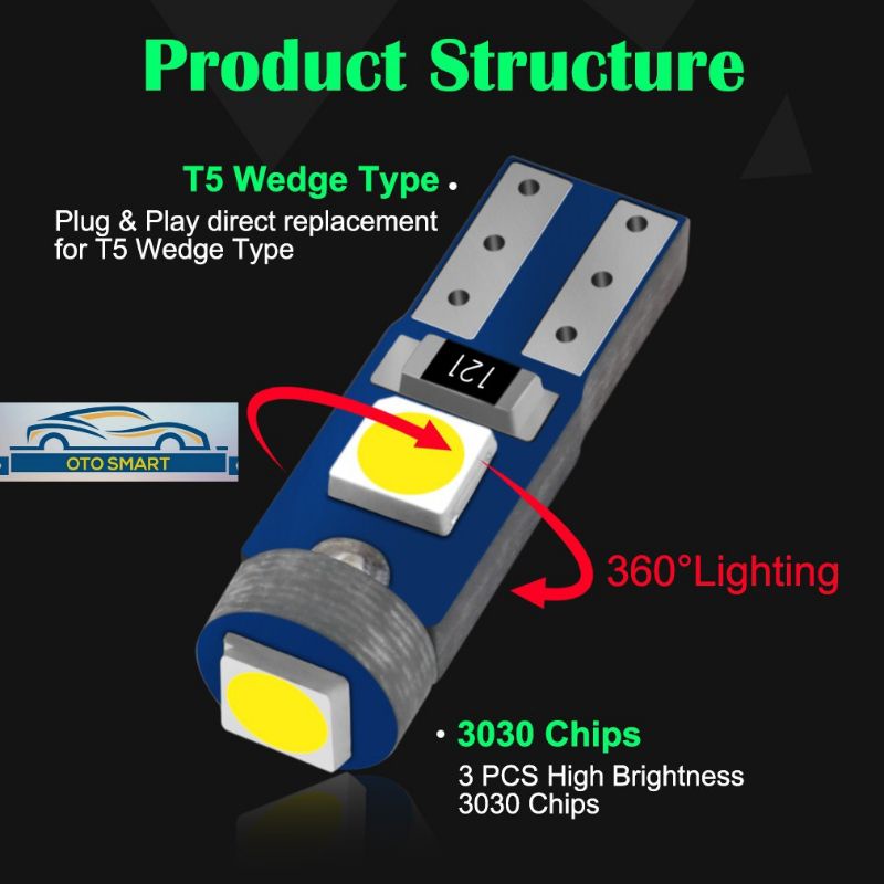 Lampu LED Speedometer Mobil T5 3030 Chips 3 SMD