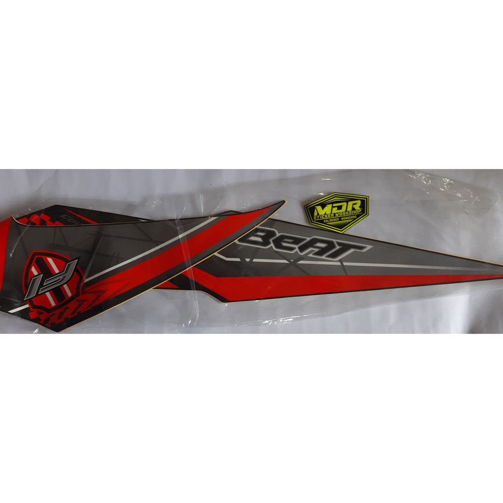 STRIPING BEAT 2017 HITAM MERAH ORIGINAL