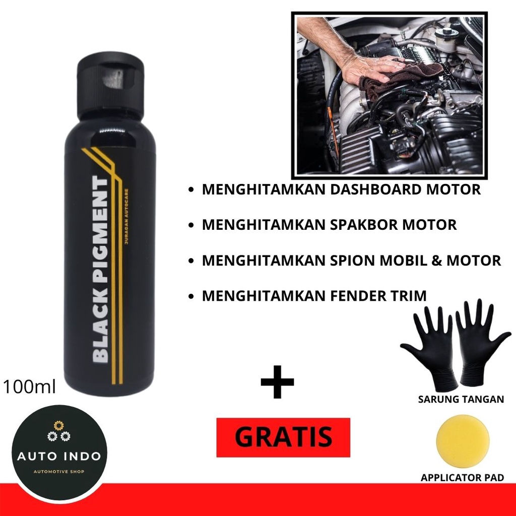 Black Pigment 250ml - Penghitam Body Plastik Kasar Kusam  Motor dan Mobil - Trim Restorer