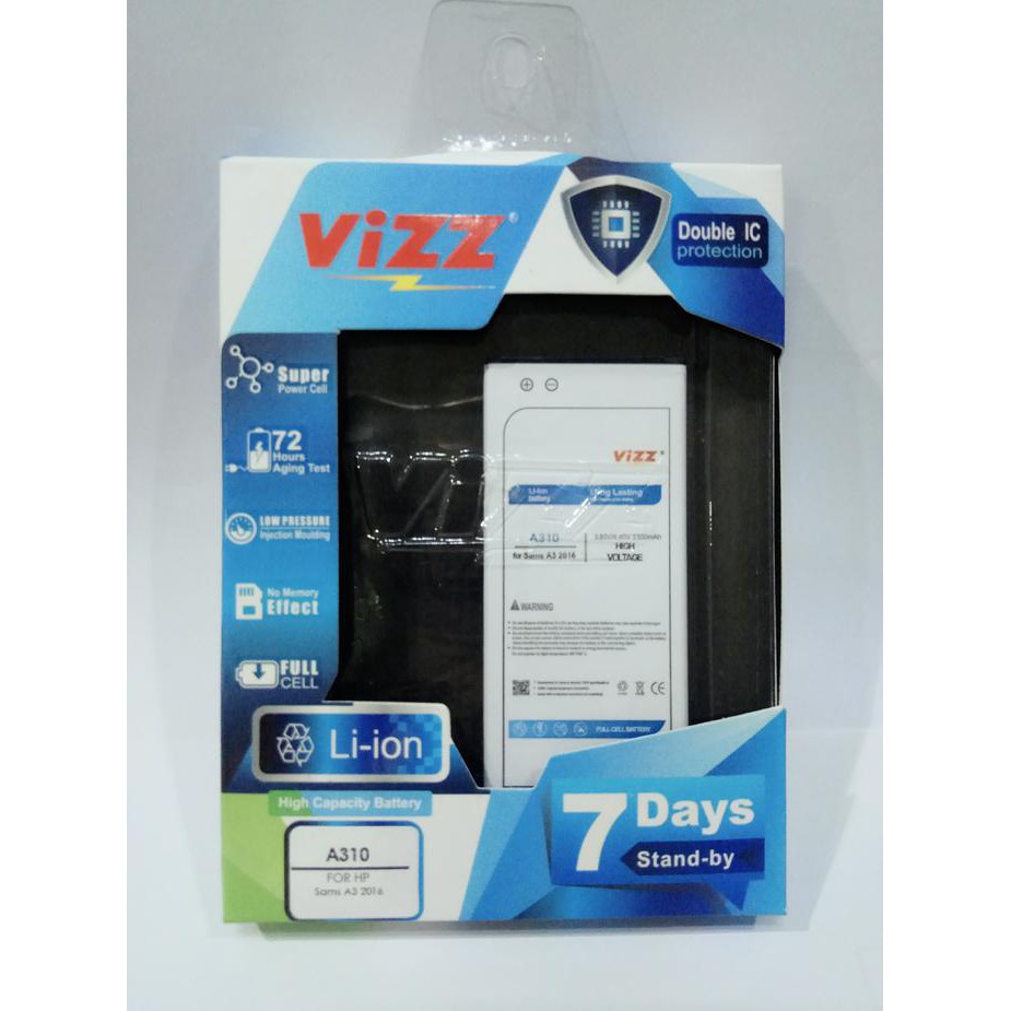 Baterai batt batre battery dpuble power vizz samsung a310 a3 2016