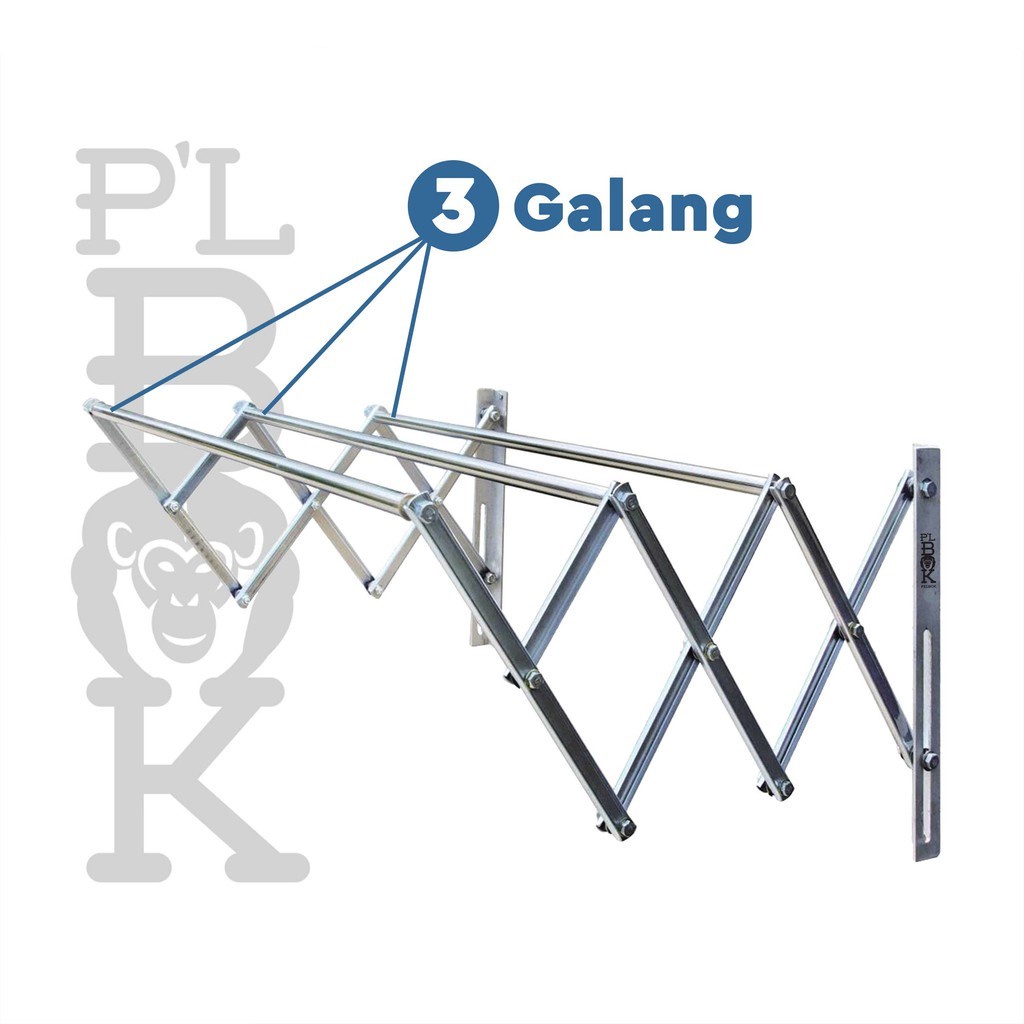 Jemuran Dinding Lipat P'LBOK SINGLE Anti Karat