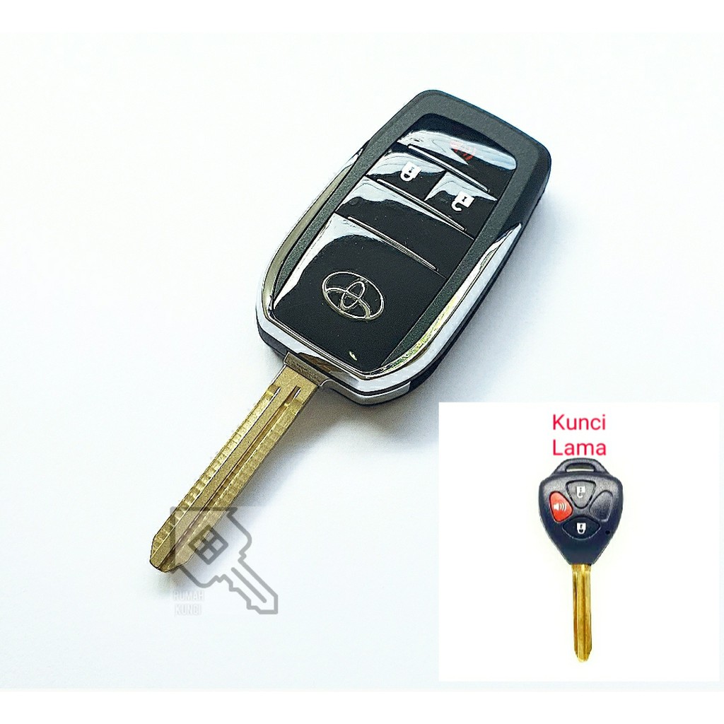 Flip Key Mobil Toyota 3 Tombol Innova Fortuner Altis