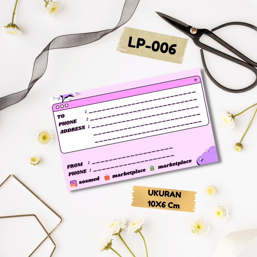 

LABEL ALAMAT PENGIRIMAN OLSHOP AESTHETIC FULL COLOR