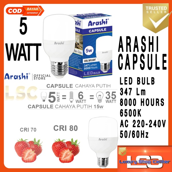 LAMPU BOHLAM ARASHI CAPSULE 30WATT - 20W -15W - 10W -5W