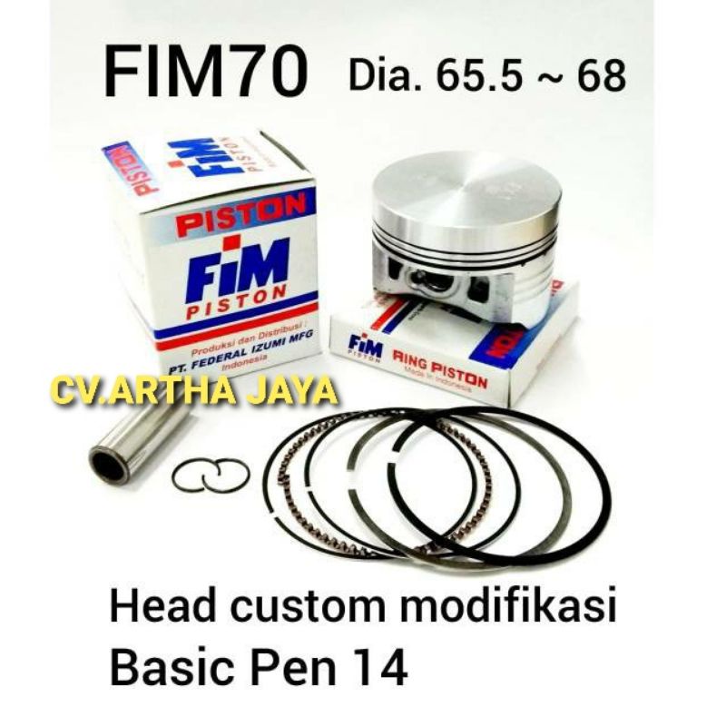 PISTON KIT FIM FIM70 CUSTOM DOME 6 ( 65,5 / 66 / 66,5 / 67 / 67,5 / 68 ) ( PIN 14 / PEN 14 )-4