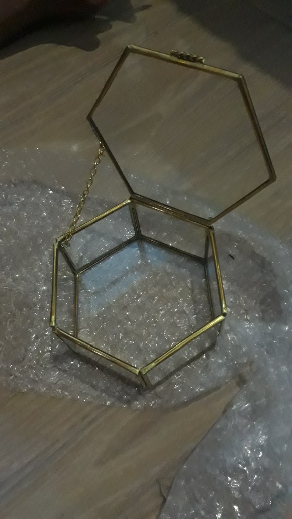 Ring Box Terrarium Hexa Datar / Terrarium Tempat Cincin Segi6 Datar
