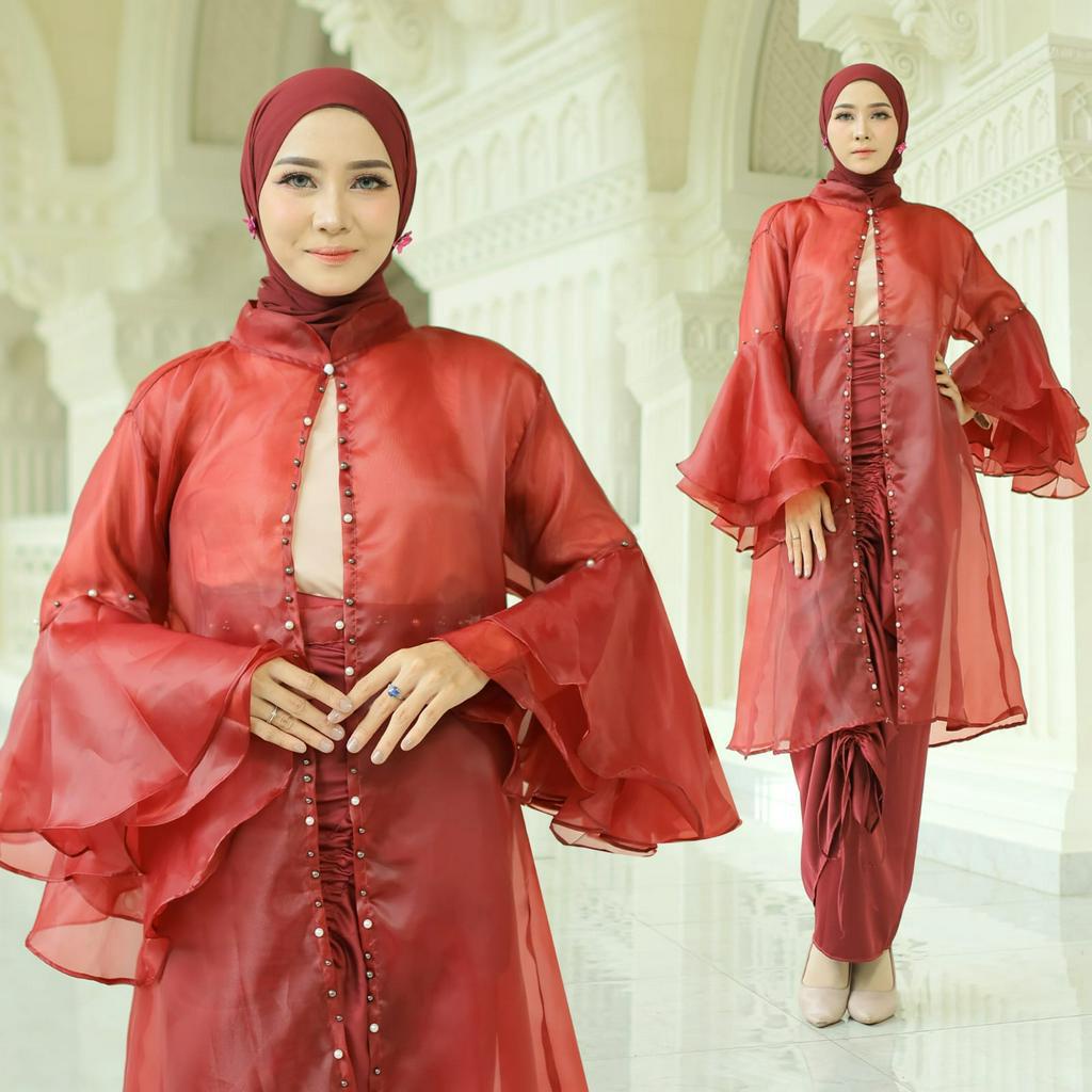 SET ROK LILIT DAN CARDI BELLE FASHION PAKAIAN WANITA 2IN1 MS