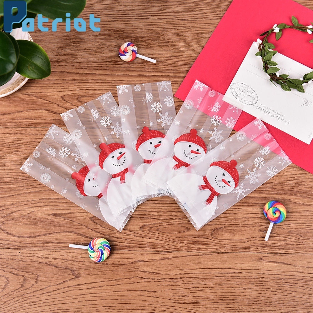 25Pcs/Set Christmas Biscuit Candy Packaging Bags For Xmas Holiday Party Supplies