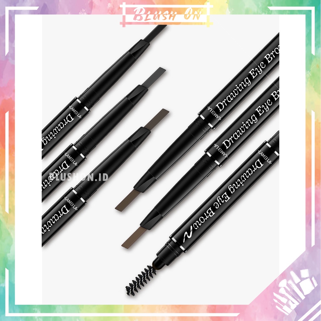 LAMEILA Pensil Alis Double Tahan Lama Double Head Eyebrow Pencil Waterproof Anti Air 789