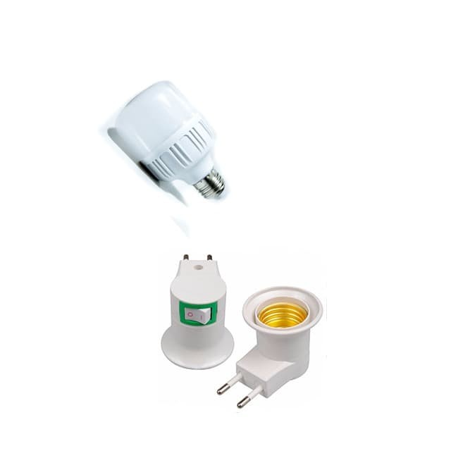 Paket Lampu Penerangan Bohlam Led 5Watt + Fiting Colok ON-OFF