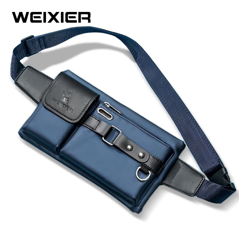 WEIXIER YB9554 Tas Selempang Pria Kulit Waistbag Anti Air WK-SBY