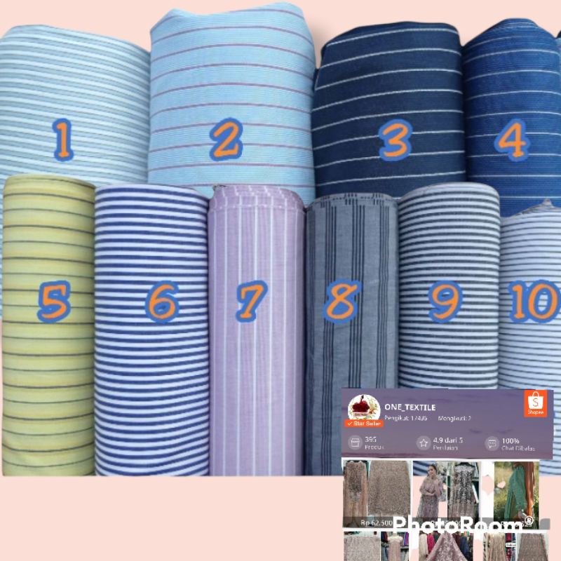 (COD) kain-meteran/ katun yanded salur/kemeja katun yandet motif salur