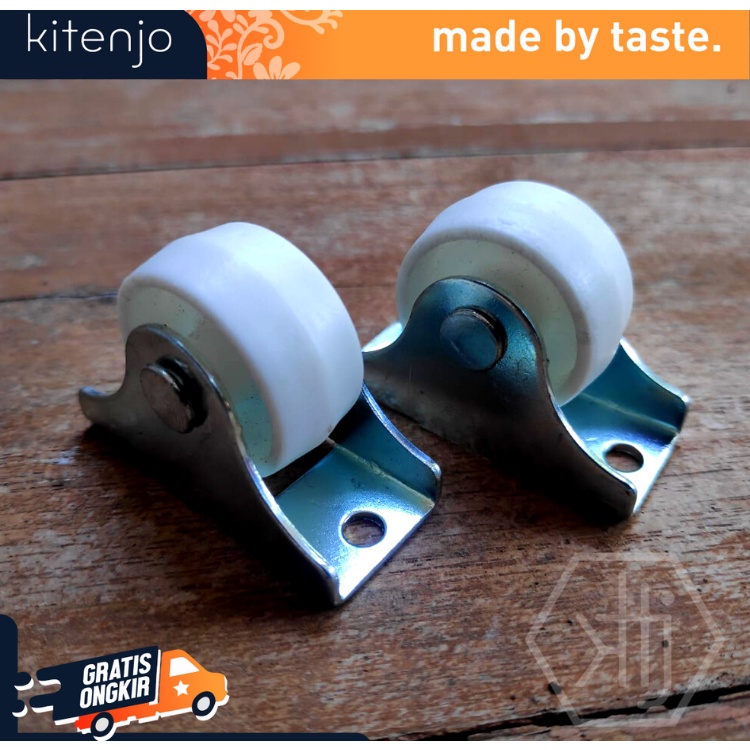 KITENJO RODA KASTOR UNTUK LEMARI ALMARI RAK TROLY ETALASE UKURAN 1 INCH KECIL TIPE MATI/PATEN BAHAN 