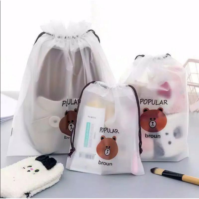 TAS PLASTIK SERUT POUCH KOSMETIK POUCH ASESORIS