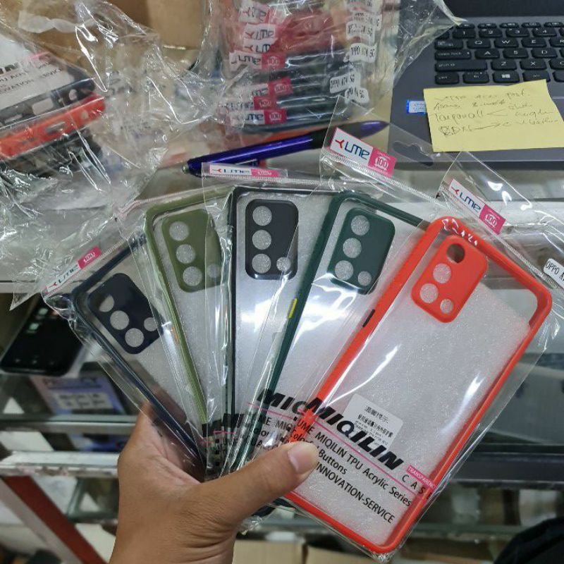 OPPO A95 A74 4G A74 5G CASE UME MIQILIN HARDCASE CLEAR TRANSPARAN FUZE SOFT COLOUR CASING PROTECT CAMERA COVER PELINDUNG KAMERA
