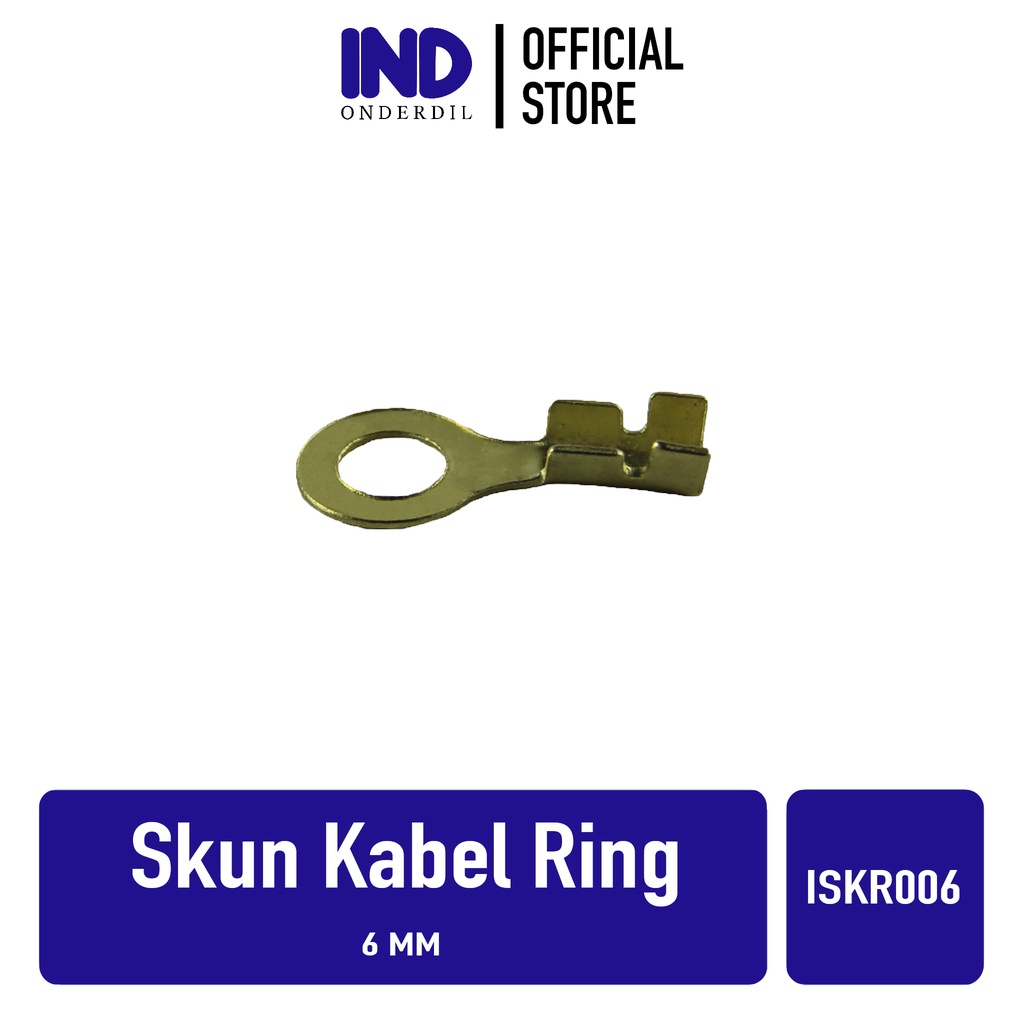 IND Onderdil Skun-Sekun-Terminal Kabel Kuningan Ring-Bulat-Bulet Lubang Besar 6 mm