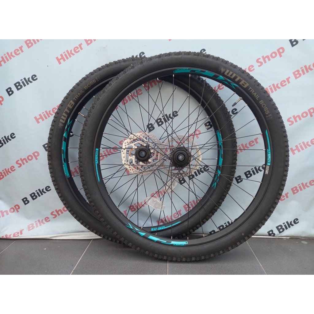 Wheelset Double Wall TUBELESS Ready MTB ENTITY Ban 27.5 Depan TA Non Boost 15x100mm Belakang TA Boos