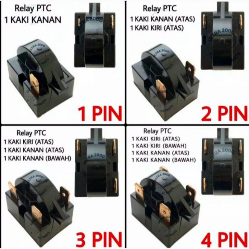 PTC RELAY KULKAS / RELAY PTC KULKAS 1 PIN 1 KAKI 2 PIN 2 KAKI 3 PIN 3 KAKI