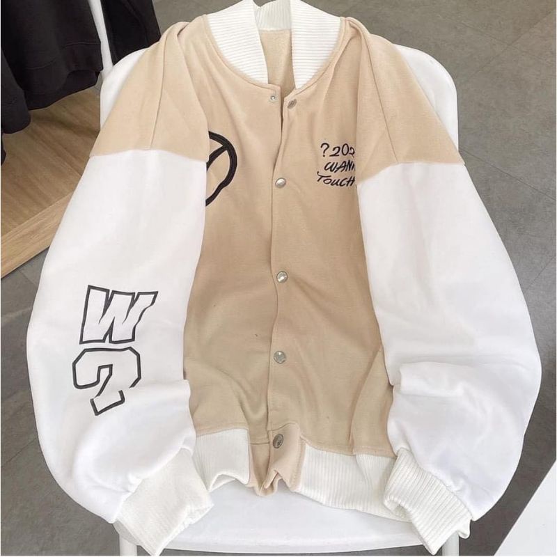 JAKET BASEBALL WANNA LAB OVERSIZE VARSITY - SF - BAJU WANITA CASUAL KERJA- BAJU WANITA VIRAL - BAJU 
