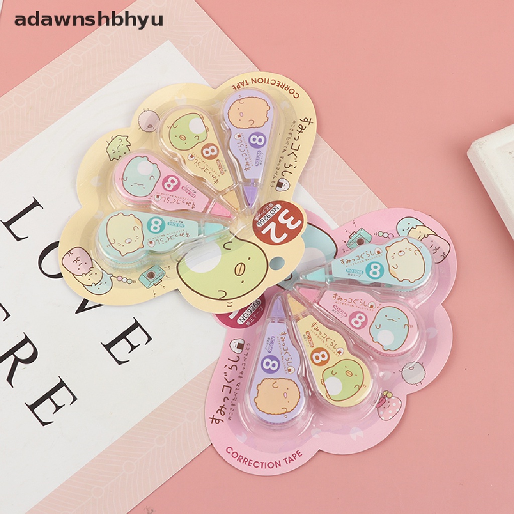 4pcs / Pak Correction Tape Warna Putih Untuk Stationery Sekolah / Kantor