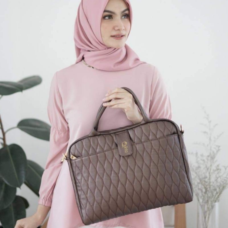 TAS QUINTA TAS LAPTOP QUINTA ANNAYA TAS KANTOR 36X27×5 CM BISA JINJING SELEMPANG,  TAS KERJA WANITA