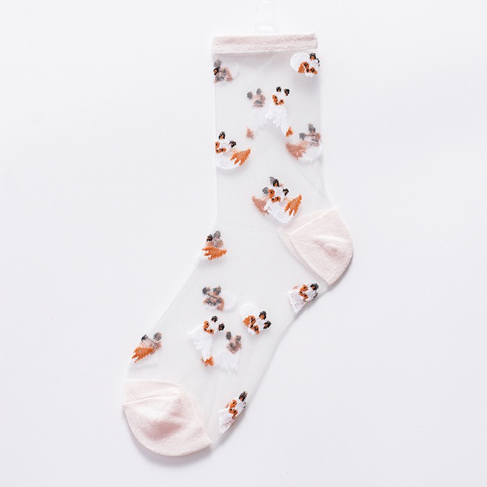 KK-36 kaos kaki animal cat kucing fox summer musim panas cotton socks