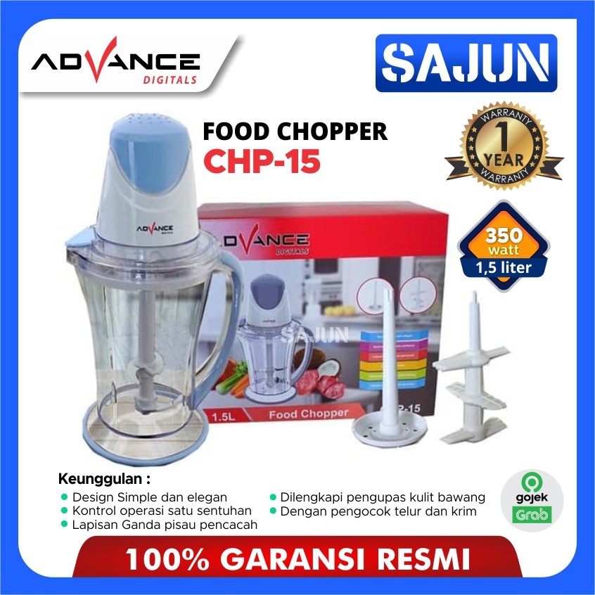 Advance CHP-15 Food Chopper Plastic 1.5 Liter Penggiling Daging CHP15