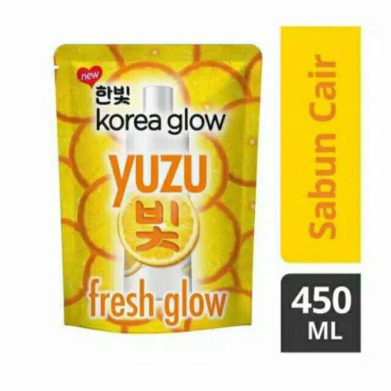 Sabun Mandi Korea Glow Yuzu Refill Fresh Glow Body Wash 450ml