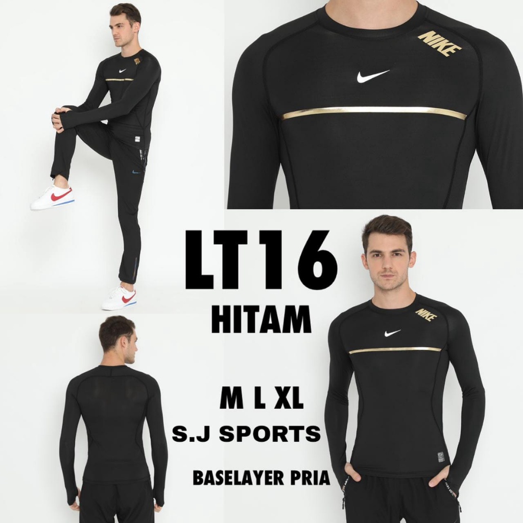 Kaos olahraga lengan panjang nike pria/unisex sport training gym run sepeda renang NIKE #LT16