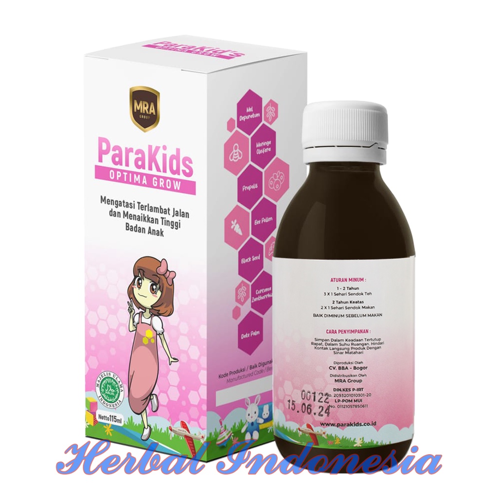 Madu ParaKids Optima Grow Natural Herb Isi 115ml - Mengatasi Terlambat Jalan dan Menaikkan Tinggi Badan