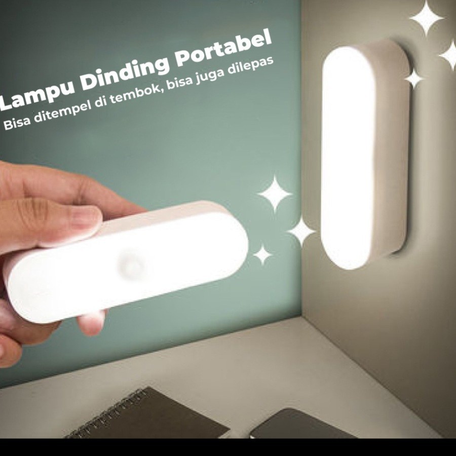 Led Magnetic Lampu Tempel Di Dinding Portabel 3 Mode Lampu