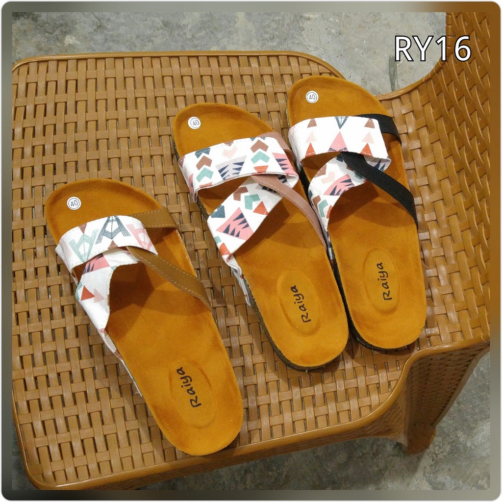 OBRAL CUCI GUDANG BORNEO SENDAL WEDGES MOTIF TRIBAL BY XAVYERA RY16 dan RY08