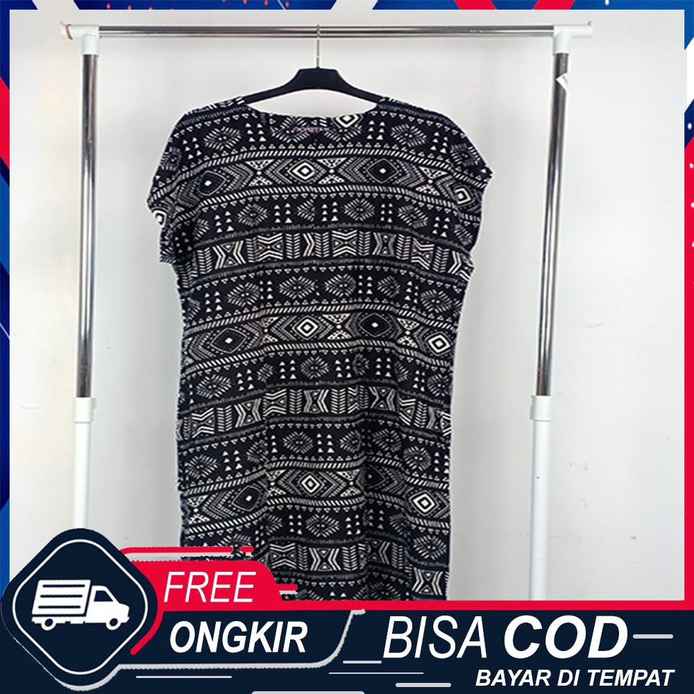 Daster Long Dress Lengan Pendek Bahan Katun Rayon/Bisa COD