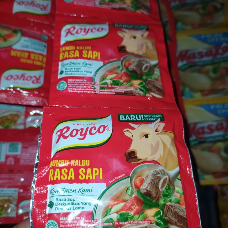 

royko sapi bumbu kaldu rasa sapi 1 renceng isi 10 pcs