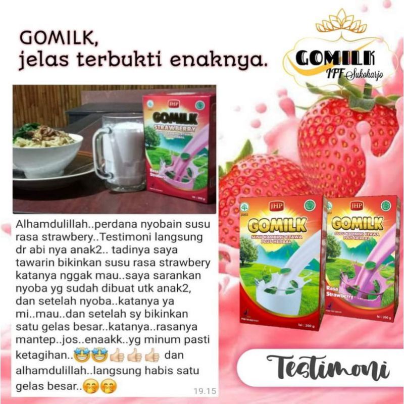 GOMILK SACHET / GOMILK SUSU KAMBING ETAWA plus Herbal daun kelor