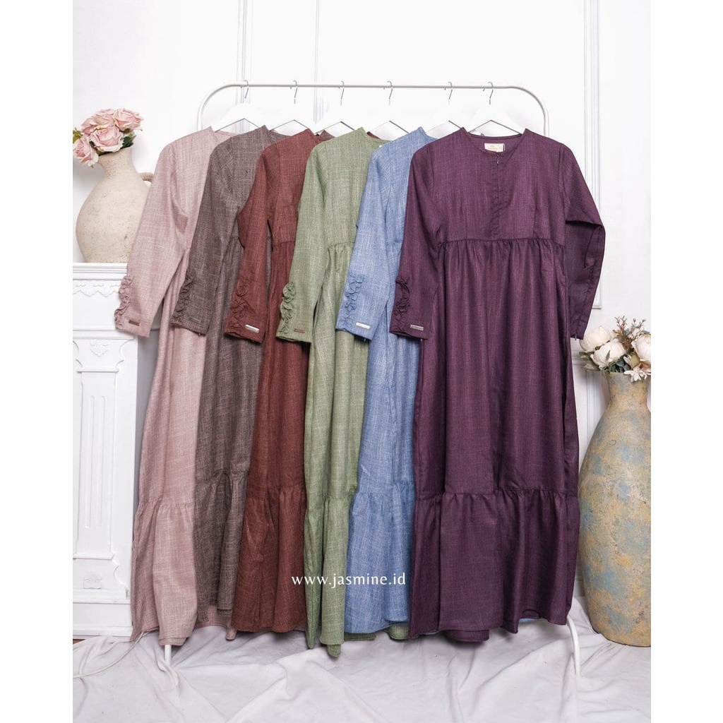 Aurel Dress by Jasmine Lidiahadiwinoto Gamis Linen Cantik Casual