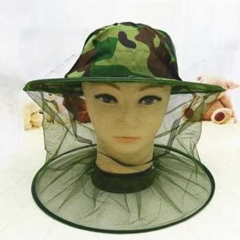 (COD) KLV Topi Mancing Jaring Camouflage Anti Nyamuk Lebah Import