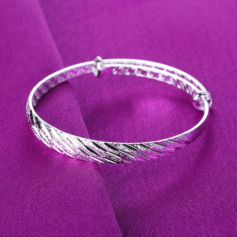 Fashion Aksesoris S925 Sterling Silver Gelang Adjustable Desain Tren Kepribadian Sederhana