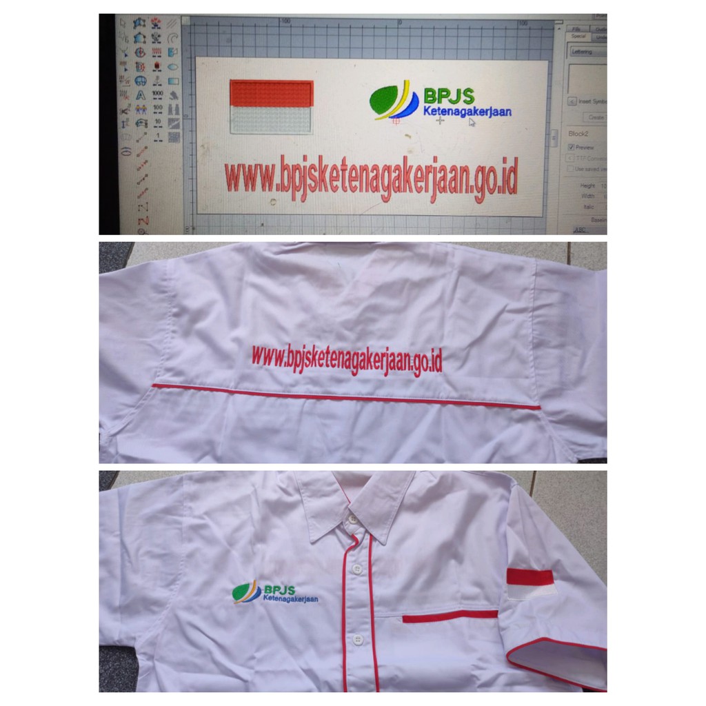 Jasa tambah bordir seragam kerja bordir custom bordir komputer bordir murah bordir seragam sablon ba