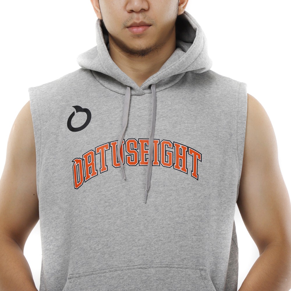 ORTUSEIGHT HOODIE SLEEVELESS - MISTY/OTRANGE